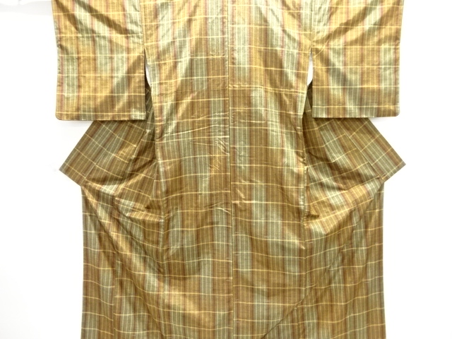 JAPANESE KIMONO / YONEZAWA TSUMUGI / WOVEN GRID 